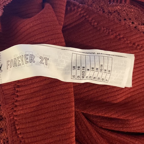 Forever 21 Scalloped Floral Lace-Trim Ribbed Bodysuit - Picture 5 of 6